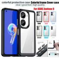 กรอบสี่เหลี่ยมหรูหราเคสสำหรับอัสซุส Zenfone 9 ASUS Zenfone9เคสโทรศัพท์เคสป้องกันการกระแทกซิลิโคนใส