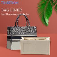 TINBERON อุปกรณ์แต่งหน้าใส่กระเป๋าจัดระเบียบสำหรับกระเป๋าทรงสี่เหลี่ยมมีหูหิ้วสะพายไหล่กระเป๋าจัดระเบียบถุงผ้ารู้สึกกับสิริ Shaper กระเป๋าถือแบบมีซิป