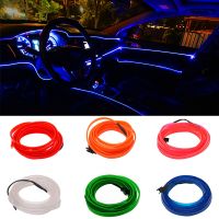 ✌ 5M usb Universal Car Interior Lighting LED Strip Decoration Garland Wire Rope Tube Line Flexible Neon Lights with USB Drive