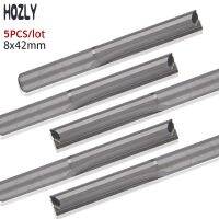 Hozly 5pcs / set 8X42mm 2 ขลุ่ยตรง EndMills คาร์ไบด์มิลลิ่งเครื่องมือ CNC Router แกะสลักบิตตรงสล็อตมิลลิ่งคัตเตอร์