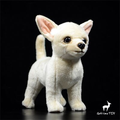 ของเล่นตุ๊กตาสุนัข Plushie น่ารักหมาชิวาว่าสมจริงตุ๊กตาสัตว์จำลองตุ๊กตา Kawai ของขวัญของเล่นสำหรับเด็ก
