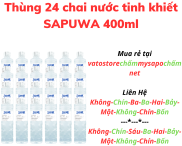 Thùng 24 chai Nước tinh khiết SAPUWA chai 400ml Lốc 6 chai Nước tinh khiết