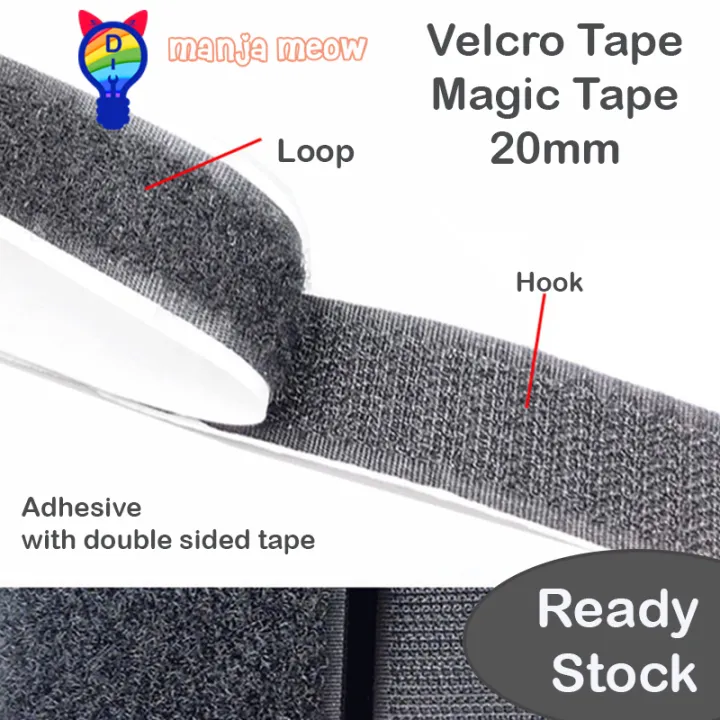 20mm Hook & Loop Self Adhesive Velcro Tape / Magic Tape (1 Meter ...