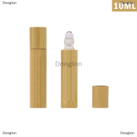 Donglon 1/3/5/10ml ขวดไม้ไม้ไผ่น้ำหอมสแตนเลสม้วนน้ำมันขวดเปล่า