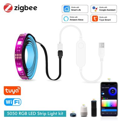 Smart Zigbee USB Led Lights Tuya Wifi RGB led Strip DC5V 5050 Smart Led TV Back Lighting Wok With  Alexa Google Home LED Strip Lighting