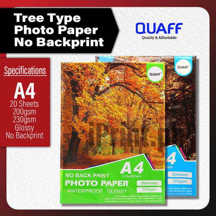 iPrint QUAFF Photo Paper No Back Printing A4 Size 200GSM / 230GSM