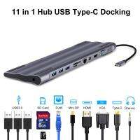 USB Hubs 11-In-1 Multi-Function Docking Station Usb C To Hd Gigabit Network Port Mini Dp Port Vg Sd/Pd Charging Transmission Data Usb 3.0 Suitable For Type-C Laptops Or Mobile Phones