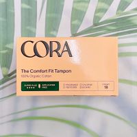 ผ้าอนามัยแบบสอด ฝ้ายออร์แกนิค 18 ชิ้น Organic Cotton Tampons Applicator Free, Unscented 18 Count (CORA®)