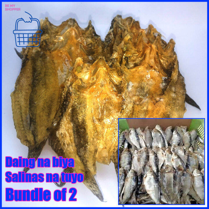 Bundle of 2 Dried Daing na Biya & Salinas na Tuyo freshy dried Unsalted ...