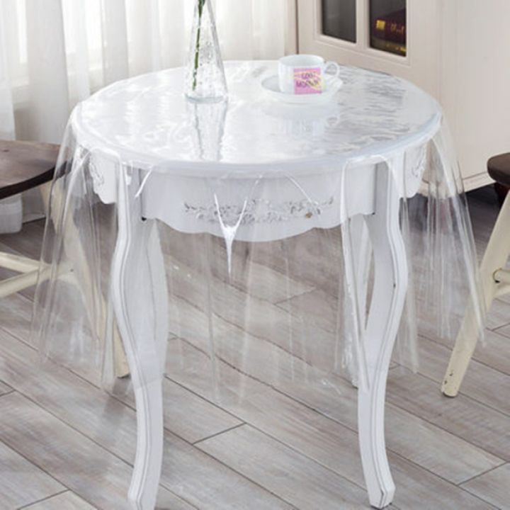 ผ้าคลุมโต๊ะพลาสติกโปร่งใสและบางที่สามารถห้อยได้ผ้าปูโต๊ะพลาสติกกันน้ำและซักได้กระดานคริสตัลแก้วอ่อน
