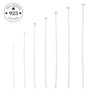 【YF】 925 Sterling T-Shaped Cabeça Pinos cabeça chata Fazer Jóias Achados Suprimentos 10 PCes por lote 15mm 20mm 25mm 30mm 35mm 40 milímetros 50 milímetros