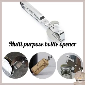 Stainless Steel Traditional Old Fashion Stab Can & Tin Opener and Corkscrew  USA