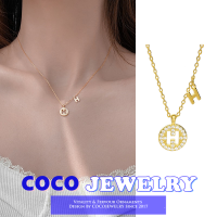 COCOJEWELRY สร้อยคอตัวอักษร H เรียบง่ายของเกาหลีเครื่องประดับแฟชั่นสำหรับผู้หญิงจี้สร้อยคอยาวถึงไหปลาร้า