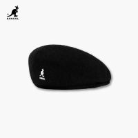 KANGOL หมวกเบเร่ต์ขนแกะแท้,หมวกเบเร่ต์504แฟชั่นหมวกสตรีสำหรับผู้ชายผู้หญิงสีทึบลำลองฤดูหนาวหมวกฤดูใบไม้ร่วงและหมวกเบเร่ต์