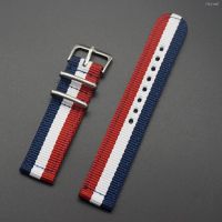 ⌚ Watch strap accessories 18/20/22/24mm two-stage head and tail strap NATO canvas nylon สายนาฬิกาหนา