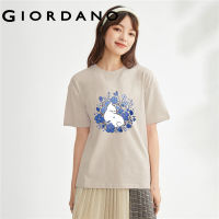 GIORDANO Women Pets Series T-Shirts Crewneck Relaxed Tee Summer Short Sleeve Fashion Print Casual 100% Cotton Tshirts 99393148