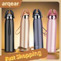 ARQEAR529453 1Pcs หูสุนัข ขวดน้ำน้ำ สองชั้น ความร้อนความร้อนสูง ขวด thernos น่ารักน่ารักๆ เหยือกน้ำเดินทาง ขวดสูญญากาศขวด ชานมกาแฟ