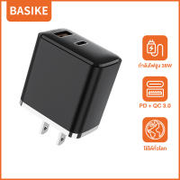 Basike หัวชาร์จเร็ว 38W อแดปเตอร์ชาร์จ adapter iphone หัวชาร์จไอโฟนแท้ fast charger เต้าชาร์จเร็ว charger type c ปลั๊กชาร์จ usb PD20W+QC18W  for iPhone 13 12 Max Pro iPad For Xiaomi  Samsung