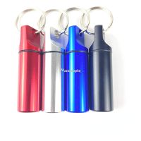 1pc Waterproof Aluminum Pill Box Medicine Case Container Bottle Holder Keychain Carabiner Outdoor Pill Case PillBoxAdhesives Tape