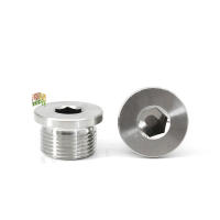 M8 M10 M12 M14 M16 M18 M20 M22 M27 M33 304 สแตนเลส Ed Nut Hex Socket หน้าแปลน Plug Seal ท่อปลั๊กน้ำมันเครื่องซักผ้าสีดำ-Shop5798325