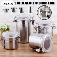 Stainless Steel Airtight Tank with Clear Lid Multipurpose Coffee Bean Cookie Tea Food Storage Container