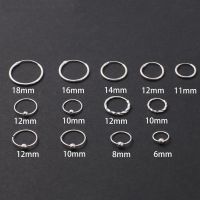 [MM75] Sterling Simple Ear Bone Hoop Earrings 6-18Mm Round Circle Earrings Hoops For Women Men