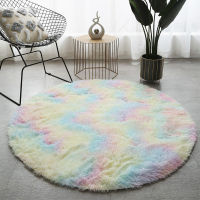 Round Plush Car For Living Room Anti-slip Fluffy Large Area Mat Thick Bedroom Decorative Cars Floor Soft Rug Home Pink Rug