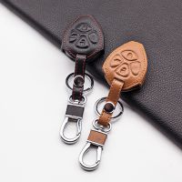 dghjsfgr Fashion Men Leather Key Case Shell Cover For TOYOTA Corolla Hilux Vitz Rav4 Aqua Camry 3 Button Protect Shell