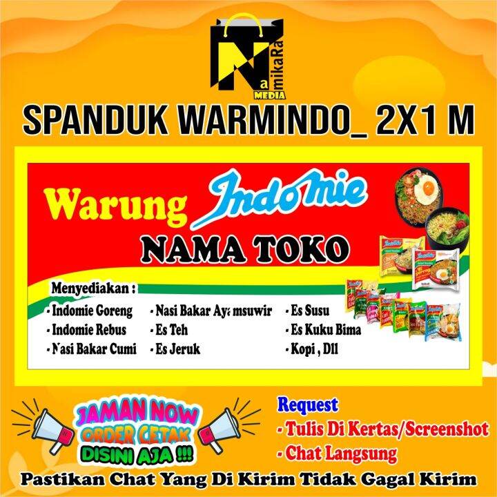 Spanduk Banner Warmindo Warung Indomie Terbaru Ukuran 2x1 Bisa Custom ...