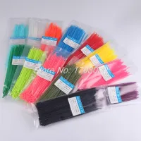 200mm Self locking Nylon Cable Ties 100Pcs 12 color Plastic Zip Tie  black wire binding wrap straps Cable Management