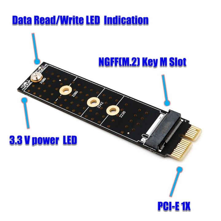 hot-huilopker-mall-pcie-to-m2-adapter-nvme-ssd-m2-pcie-x1-raiser-pci-e-pci-express-m-connector-รองรับ2230-2242-2260-2280-m-2-ssd-full-spee