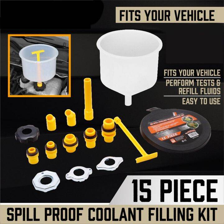 Coolant Funnel For Car 15Pcs Universal Funnel Auto Coolant Flush Kit