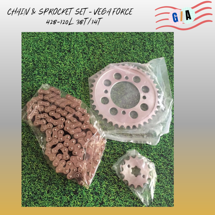 CHAIN & SPROCKET SET VEGA FORCE 428120L 38T/14T Lazada PH