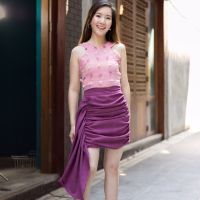 กระโปรงมินิ กระโปรงสั้น Roll Skirt (Purple) (สั่งตัดได้ค่า)