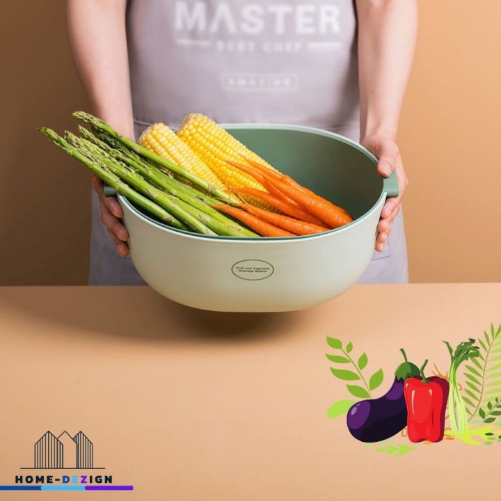 กะละมังล้างผัก-ล้างผลไม้-2-in-1-ล้างผักผลไม้พร้อมตะกร้า-ขนาดใหญ่-สีเทา-จัดส่งฟรี-มีรับประกันสินค้า-home-dezign