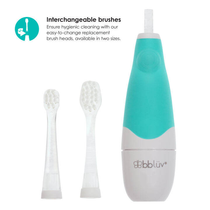 bbluv-s-nik-2steps-baby-toothbrush-แปรงสีฟันโซนิค-เเปรงสีฟันระบบสั่นเด็ก-เเปรงสีฟันเเบตเตอรี่-มาพร้อมหัวแปรง2ระดับสําหรับเด็กทารก-เเละเด็กหัดเดิ