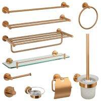 【jw】☑ 304 Toalheiros de Aço Inoxidável Hardware Banheiro Ouro Rosa Suporte Do Papel Higiênico Saboneteira Acessórios