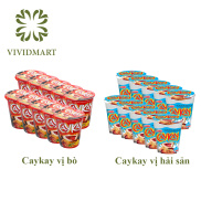 Mì Acecook - Ly Caykay Combo 10 ly MÌ LY CAYKAY 2 VỊ CAY CAY BÒ, CAYCAY