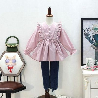 [COD] piece of childrens on behalf girls sweater long-sleeved fresh bottoming 21 spring new foreign trade 3-8 years old