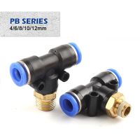 Pneumatic Quick Release Fitting Connector PB 6mm-12mm Hose Tube to M5 1/8 1/4 3/8 1/2 Thread Air Compressor Joint Coupler Hand Tool Parts Accessories