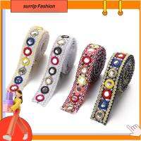 SURRIP FASHION แบบทำมือ1หลาสำหรับเย็บตาข่ายปักด้วยเส้นด้ายริบบิ้นประดับกระจก