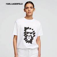 สตรีทแฟชั่น KARL LAGERFELD - IKONIK GRAFFITI T-SHIRT WHITE เสื้อยืด แฟชั่น