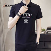 AIRBOOB เสื้อยืดแขนสั้นผู้ชาย,เสื้อยืดลำลองทรงหลวมเสื้อโปโลครึ่งแขน