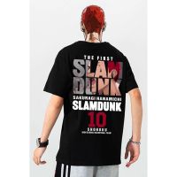 cotton100%[hot]▲Slam Dunk เสื้อยืดผู้ชายแขนสั้นเสื้อบาสเก็ตบอลกีฬา Sakuragi Hanado S-5XL S-5XL