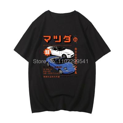 Initial D Shirt Cotton T-Shirt Men Summer Short Sleeve Tops Japan Anime Printing Clothes Racing Car Tshirt Male Tees T Shirt
