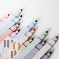 Wop Store เซ็ตปากกาไฮไลท์สีพาสเทลแพ็ค 6สี  ไฮไลท์สีพาสเทล ปากกาไฮไลท์ ปากกาเน้นข้อความ