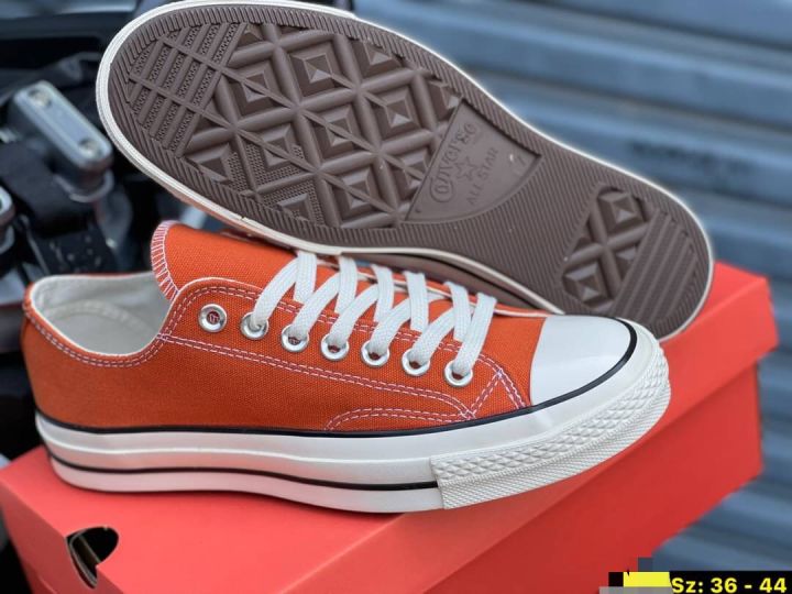 รองเท้าผ้าใบ-converse-all-star-สีแสด-ส้ม-ป้ายดำ-ของมีจำนวนจำกัด-made-in-vietnam-แท้100