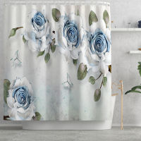 【cw】Floral Europe Style Home Decor Toilet Mat Bath Mat and Shower Curtain Set Bathroom Car Set Non-Slip Bathroom Foot Mat ！