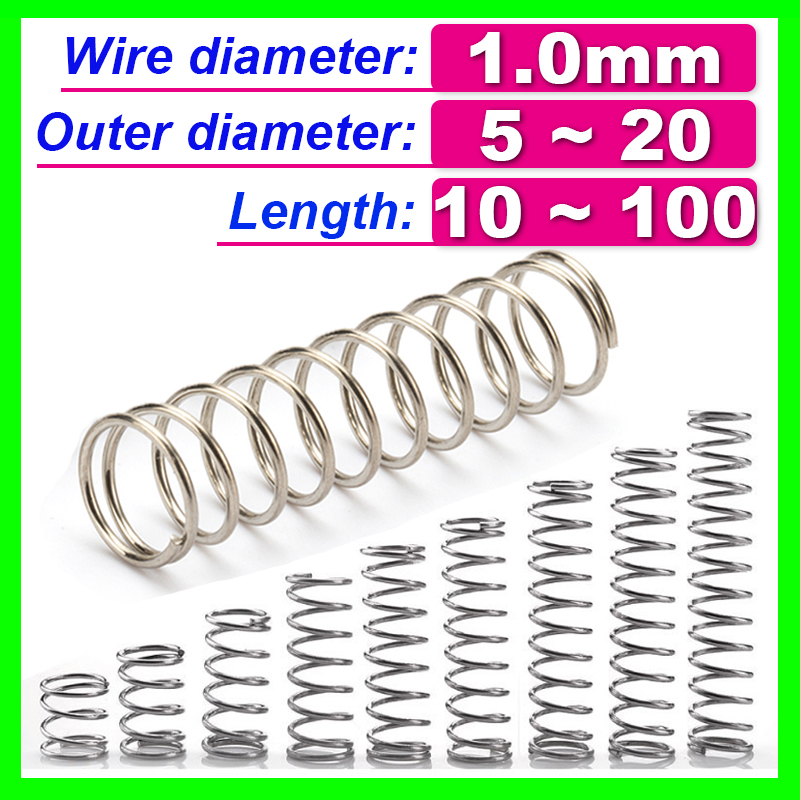 Length 10-200mm Compression Pressure Spring 304 Stainless steel Wire Dia 1.8mm 