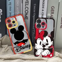 {Haojia เคสโทรศัพท์} ดิสนีย์มิกกี้เมาส์ลายปักมินนี่สโนว์ไวท์วินนี่เคสโทรศัพท์ดวงตาโกรธสำหรับ IPhone 14 Plus 13 12 Mini 11 Pro Max ซิลิโคน